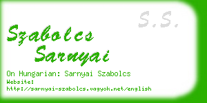 szabolcs sarnyai business card